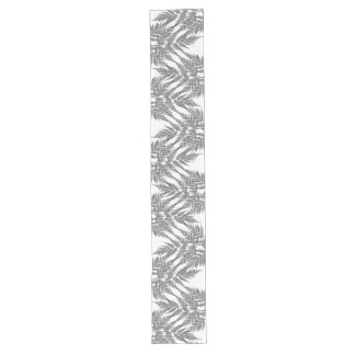 Black and White Fern Silhouette Pattern Long Table Runner