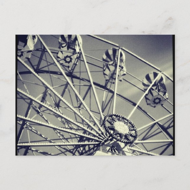 Black and white ferris wheel postcard (Front)