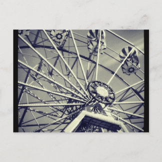 Black and white ferris wheel postcard