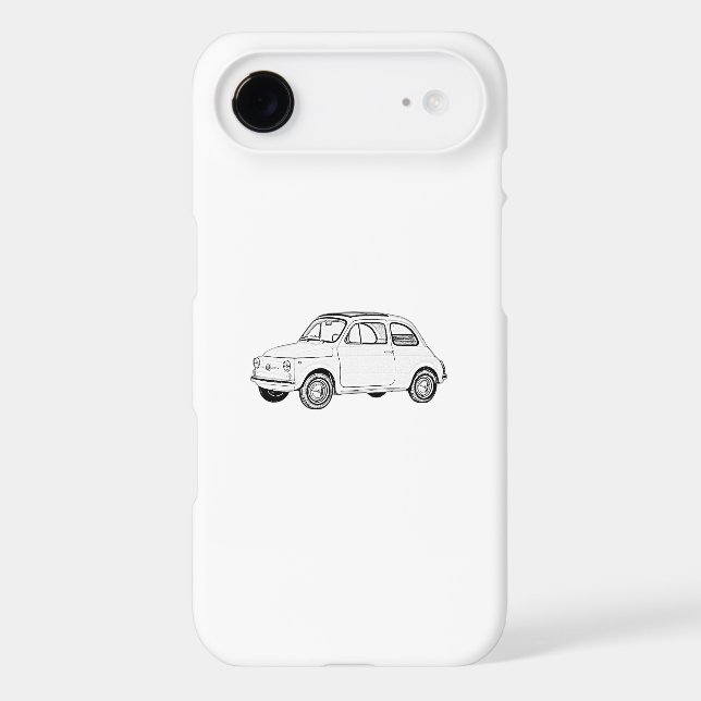 Black and White Fiat 500 Topolino Rendering Case-Mate iPhone Case (Back)