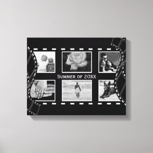 Black and White Film Reel Custom Photo Canvas Print