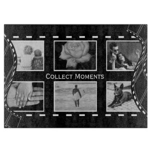 Black and White Film Reel Custom Photo Cutting Board