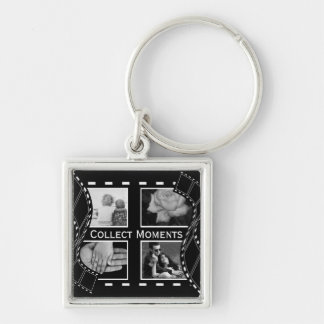 Black and White Film Reel Custom Photo Key Ring