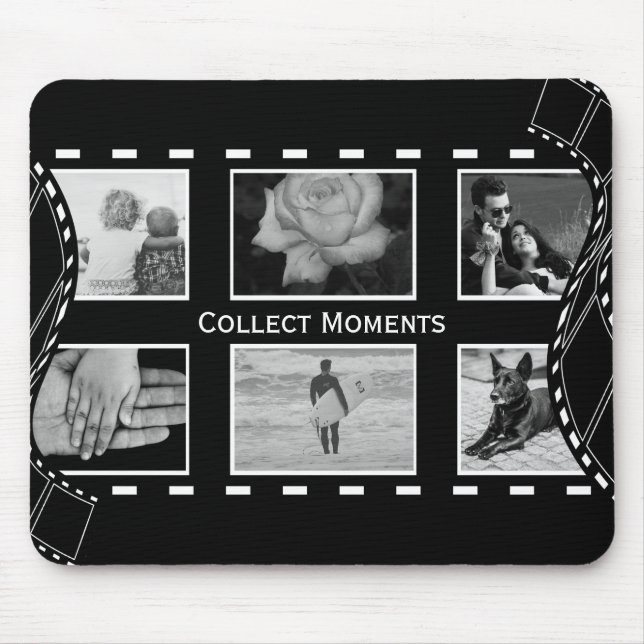 Black and White Film Reel Mouse Mat (Front)