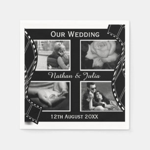 Black and White Film Reel Napkin