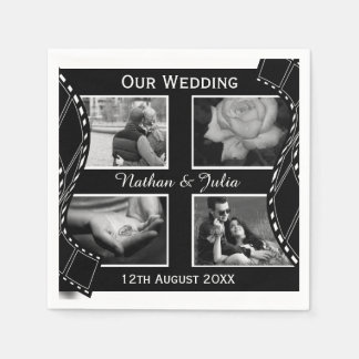 Black and White Film Reel Napkin