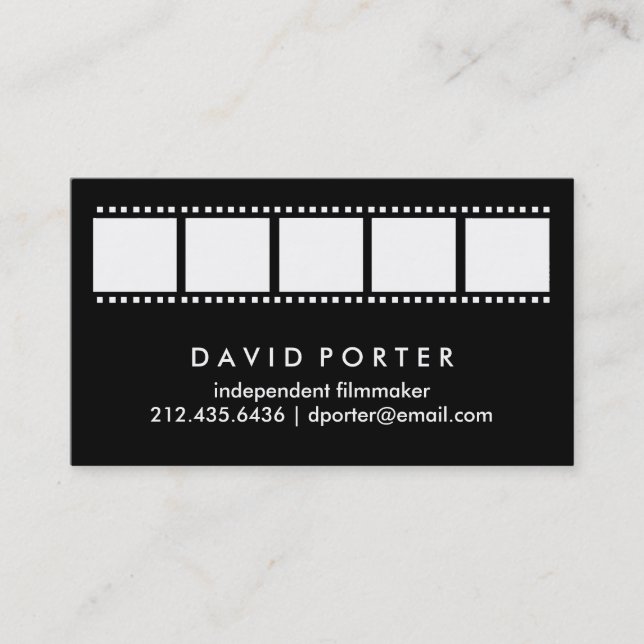 Black and White Film Strip Business Card (Front)