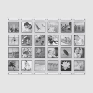 Black and White Filtered Photo Collage Tissue Paper