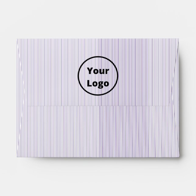 Black and white fine stripes envelope (Back (Top Flap))