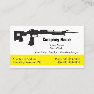 Black and White Firearms Business Cards