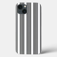 Black and white five stripe pattern