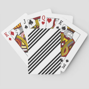 Black and white five stripe pattern playing cards