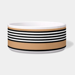 Black and white five stripe pattern with tan