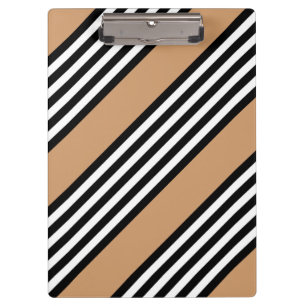 Black and white five stripe pattern with tan clipboard