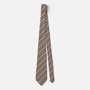 Black and white five stripe pattern with tan tie