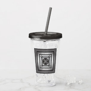 Black and white Five Suns design Acrylic Tumbler