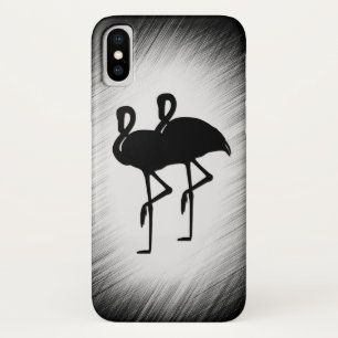 Black and White Flamingo iPhone X Case