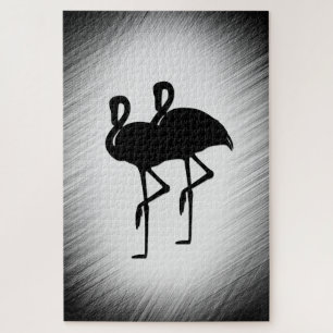 Black and White Flamingo Jigsaw Puzzle