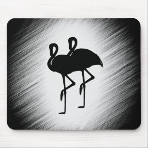 Black and White Flamingo Mouse Mat