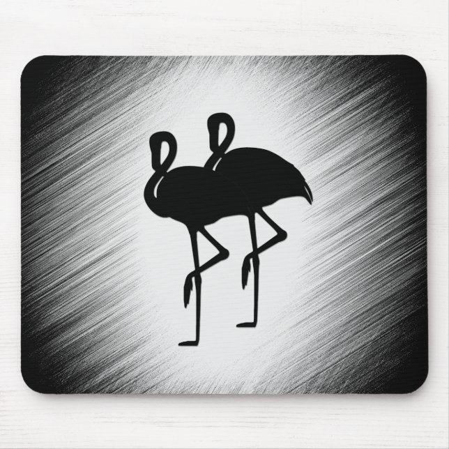 Black and White Flamingo Mouse Mat (Front)