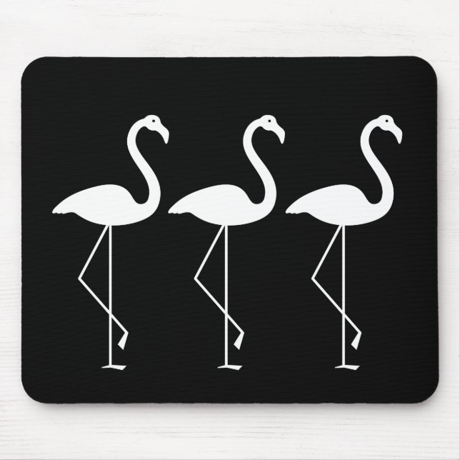 Black and White Flamingo Mousepad (Front)