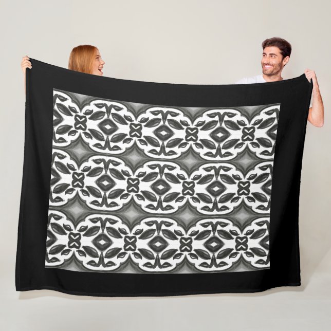 Black and White Fleece Blanket (In Situ)