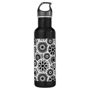 Black and white floral 710 ml water bottle