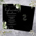 Black And White Floral Bridesmaids Luncheon Invitation<br><div class="desc">This elegant black and white botanical greenery leaves bridesmaid's luncheon invitation can be personalised with your information in chic typography with your monogram initials on the reverse. Designed by Thisisnotme©</div>