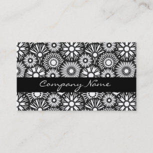 Black and white floral Business Card