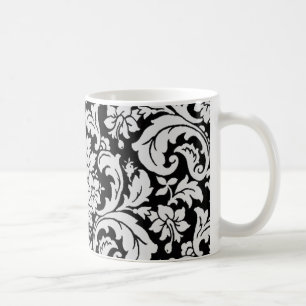 Black and White Floral Coffee Mug