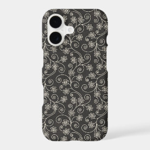 black and white floral design