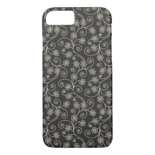 black and white floral design iPhone 8/7 case