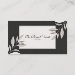 Black and White Floral Elegant Geometric Business Card