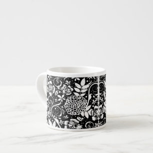 Black and White Floral Espresso or Eggnog Mug