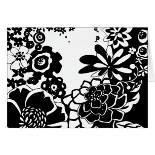 Black and White Floral Garden Graphic Pattern
