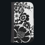 Black and White Floral Garden Graphic Pattern Samsung S4 Wallet Case<br><div class="desc">A graphic pattern that showcases a black and white floral garden scene,  created by Chariklia Zarris. Even with only two colours the painting is almost overwhelming in its beauty. Give yourself the gift of an exquisite floral display by purchasing this print today!</div>