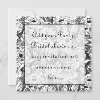 Black and White Floral Multi purpose Invitation