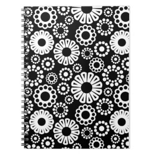 Black and white floral Notebook