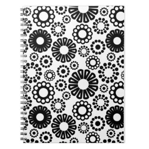 Black and white floral Notebook