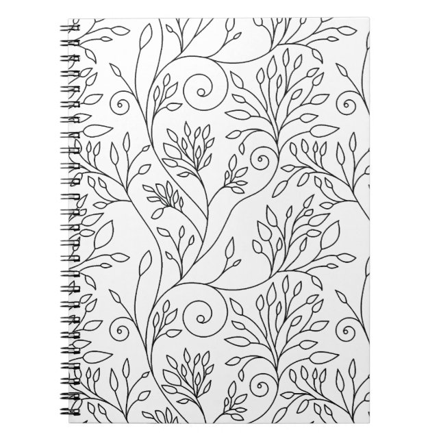 Black and white floral Notebook (Front)