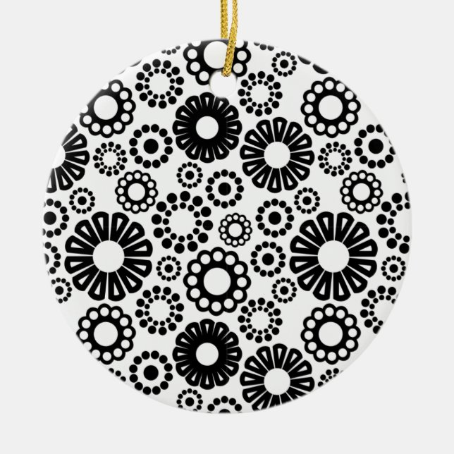 Black and white floral Ornament (Front)