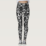 Black and White Floral Ornate Damask Pattern Leggings<br><div class="desc">Elegant,  ornate and unique leggings that feature black and white floral damask pattern. Other colours are available.</div>
