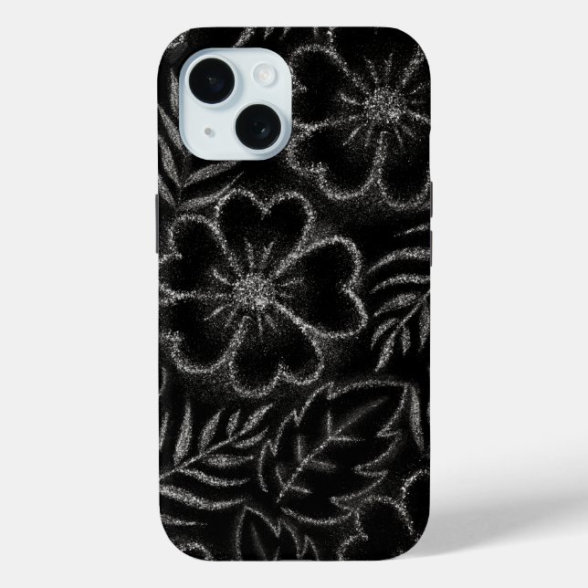 Black and White Floral Pattern Case-Mate iPhone Case (Back)