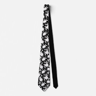 Black and White Floral Pattern Groomsmen Wedding Tie
