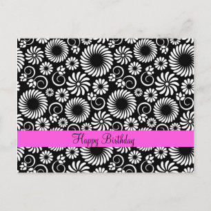 Black and white floral Postcard