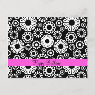 Black and white floral Postcard