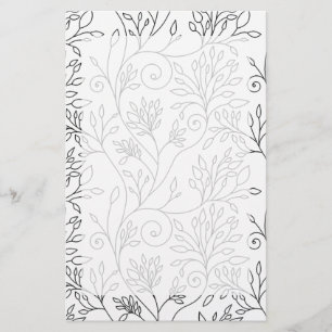 Black and white floral Stationery
