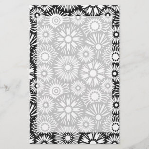 Black and white floral Stationery