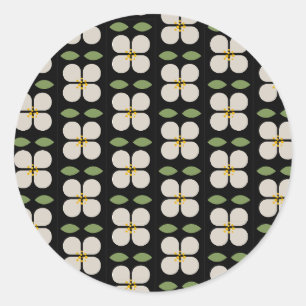 Black and White Floral Sticker - Bloom & Stick