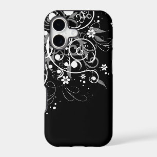 Black and White Floral Swirls